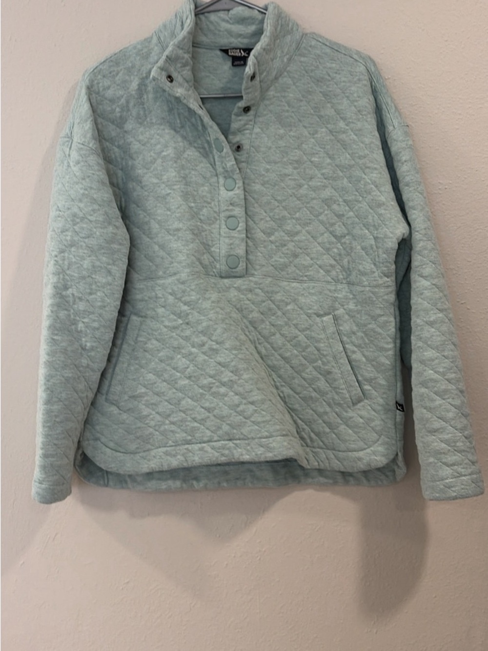 Eddie Bauer Quilted Pullover Jacket in Light Aqua